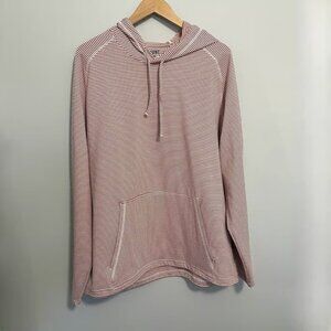 Rhone Seersucker Rec Hoodie Nantucket Red / Pink White Stripe Men’s Size XXL